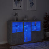Sideboard with LED Lights Concrete Grey 162x37x100 cm 3209173