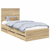 Bed Frame with Drawer Sonoma Oak 90 x 200 cm Engineer Wood 3409505