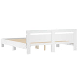 Bed Frame with LED White 193 x 203 cm Engineered Wood 3402853