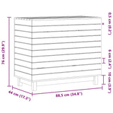 Laundry Basket White 88.5x44x76 cm Solid Wood Pine 832324