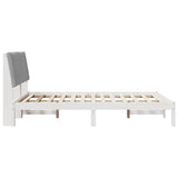Bed Frame with Headboard White 135 x 190 cm Solid Pine Wood 878903