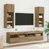 TV Wall Cabinets with LED 2 pcs Artisan Oak 40 x 30 x 40 cm 882974