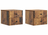 Wall-Mounted Bedside Cabinet 2 pcs Old Wood 33 x 34.5 x 40 cm 898142