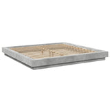 ZNTS Bed Frame without Mattress Concrete Grey 200x200 cm 3281164