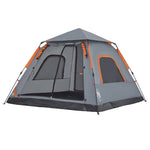 Camping Tent Dome 5-Person Grey and Orange Quick Release 4004148