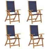 Folding Garden Chairs 4 pcs Solid Wood Acacia and Textilene 3279241