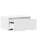 ZNTS Wall-mounted Bedside Cabinets with LED Lights 2 pcs White 860212