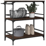 Kitchen Trolley Brown Oak 100,5x50x105 cm Engineered Wood 842335