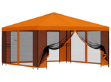 Garden Gazebo with Sidewalls 3 x 3 m Orange Polyester and Steel 900369