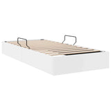 Storage Bed with Storage Pure White 100 x 190 cm Faux leather 3369969