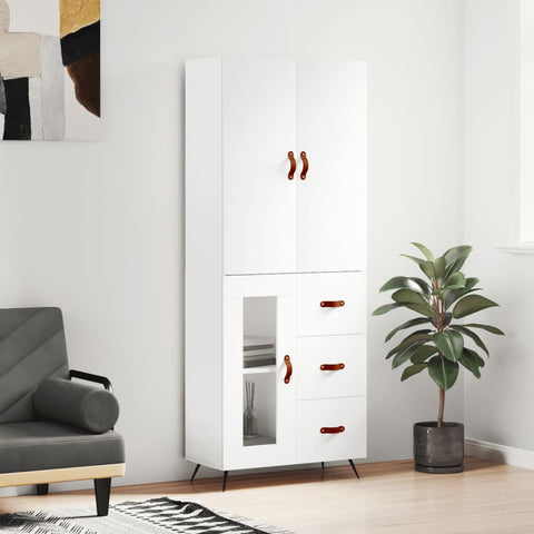 Highboard White 69.5x34x180 cm Engineered Wood 3195931