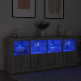 Sideboard with LED Lights Grey Sonoma 163x37x67 cm 3209077