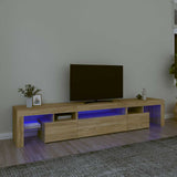 TV Cabinet with LED Lights Sonoma Oak 215x36.5x40 cm 3152796