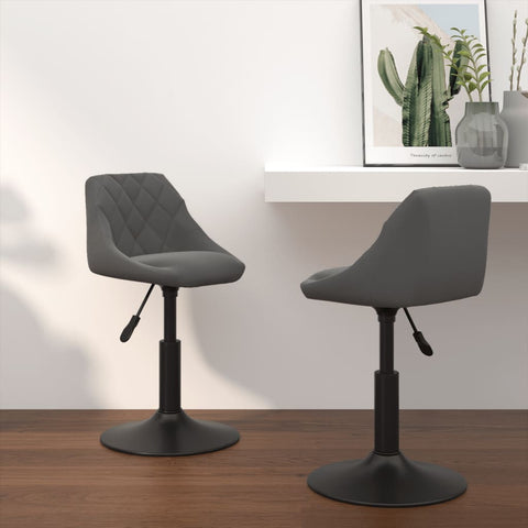 ZNTS Swivel Dining Chairs 2 pcs Dark Grey Velvet 335328