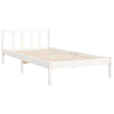 Bed Frame without Mattress White 100x200 cm Solid Wood Pine 3191962