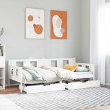 Daybed with Drawers without Mattress White 90x190 cm Single Solid Wood 3302119