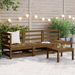 3 Piece Garden Lounge Set Honey Brown Solid Pinewood 805708