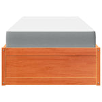 Bed with Mattress Wax Brown 90x200 cm Solid Wood Pine 3281945