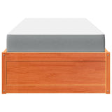 Bed with Mattress Wax Brown 90x200 cm Solid Wood Pine 3281945