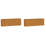ZNTS Wall Planters 2 pcs Rusty Corten Steel 53x10x17 cm 823686