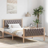 Bed Frame with Headboard Taupe 100 x 200 cm Solid Pine Wood 878422