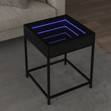 ZNTS Coffee Table with Infinity LED Black 40x40x51 cm 847672