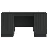 Desk with Shelf Black 142.5 x 50 x 75 cm Engineered Wood 3414622