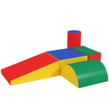 5 Piece Soft Safe Foam Playset, Climb and Crawl Activity Toy for Toddlers, Yellow T3398P378905