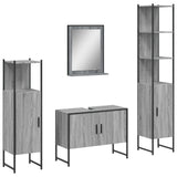 4 Piece Bathroom Cabinet Set Grey Sonoma Engineered Wood 3214362