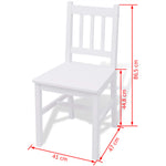 Seven Piece Dining Set Pinewood White 242959