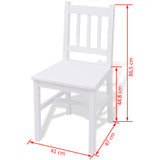 Seven Piece Dining Set Pinewood White 242959
