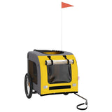 Pet Bike Trailer Yellow and Grey Oxford Fabric&Iron 93840