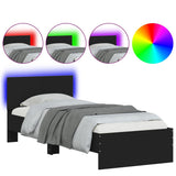 Bed Frame without Mattress with LED Lights Black 75x190 cm Small Single 838842
