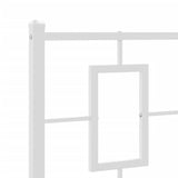 Metal Bed Frame without Mattress with Footboard White 80x200cm 374299