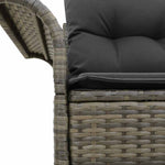 Garden Sofa with Cushion Grey 141 x 62 x 69cm Poly Rattan 42006694