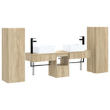 Bathroom Furniture Set 5 pcs Sonoma Oak 33 x 34.5 x 100 cm 3405975