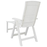 Sun Lounger White Plastic Standard Sun Lounger Size Foldable 364705