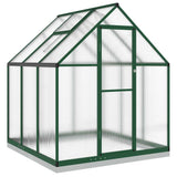 Greenhouse with Base Frame Green 169x169x202 cm Aluminium 4005832