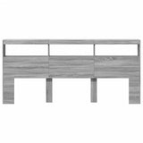 Headboard Cabinet with LED Grey Sonoma 220x17x102 cm 839229