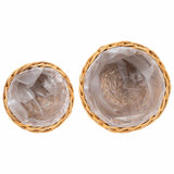 Planter Basket GENDT 2 pcs Natural Brown Kubu Rattan 42020960