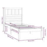 Bed Frame Natural Solid Pine wood Single Bed Frame Rectangular 3100988