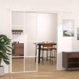 Sliding Door ESG Glass and Aluminium 90x205 cm White 151672
