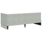 Corner Bed Frame with Headboard Light grey 80 x 200 cm Velvet 42016287