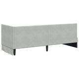 Corner Bed Frame with Headboard Light grey 80 x 200 cm Velvet 42016287