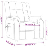 Massage Chair Reclining Dark brown 82 x 93 x 96 cm Fabric 348125