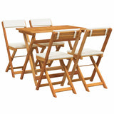 Bistro Set with Cushion 5 pcs Oil Natural Solid Acacia Wood 4105504