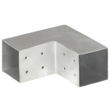 Post Connectors 4 pcs L Shape Galvanised Metal 81x81 mm 145462