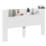 Headboard Cabinet with LED White 180 x 16.5 x 103.5 cm 8006544