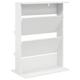 Magazine Rack with Shelf White 70 x 41 x 96 cm Engineered Wood 899535
