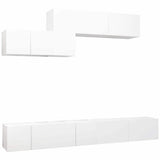 6 Piece TV Cabinet Set White Engineered Wood 3078730